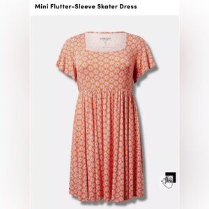 Torrid flutter sleeve skater dress